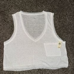 2 Crop Tank Bundle – Pink + White (Small) Brand New