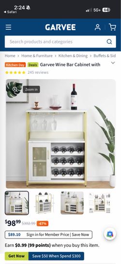 Wine bar cabinet