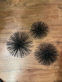 Set of 3 Metal Starburst Wall Decor
