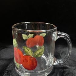 Vintage Libby Glass Company Harvest Fruit Red Apple USA Coffee Tea Mug Cup