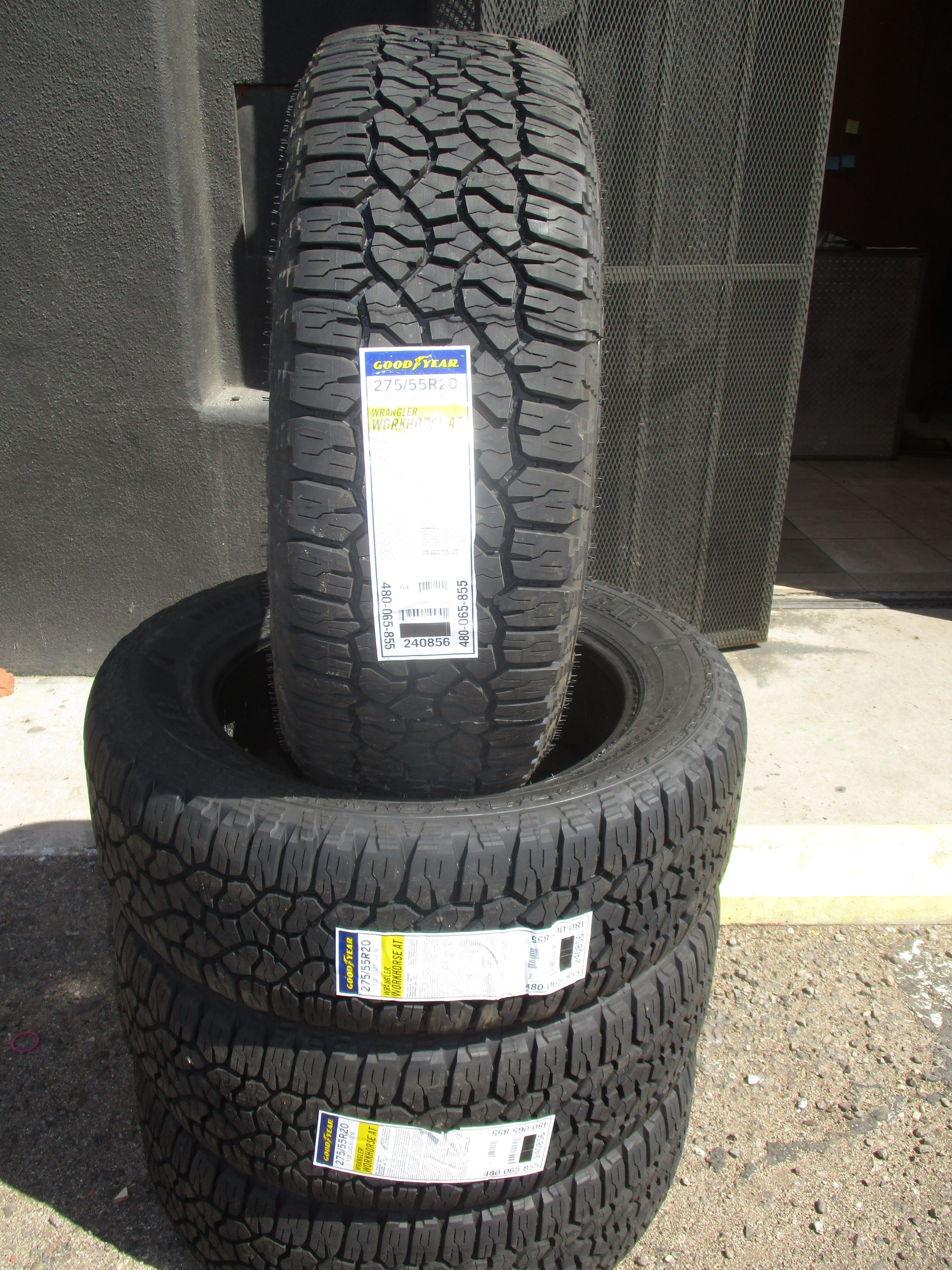 275/55/20 New Goodyear Wrangler Workhorse All Terrain Tires