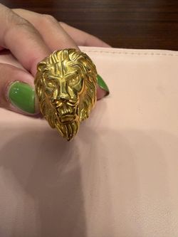 Stainless Steel Lion Head Ring For Men