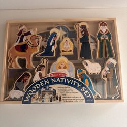 Melissa And Doug Wooden Nativity Set -New