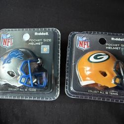Packers And Lions Riddle Helmets