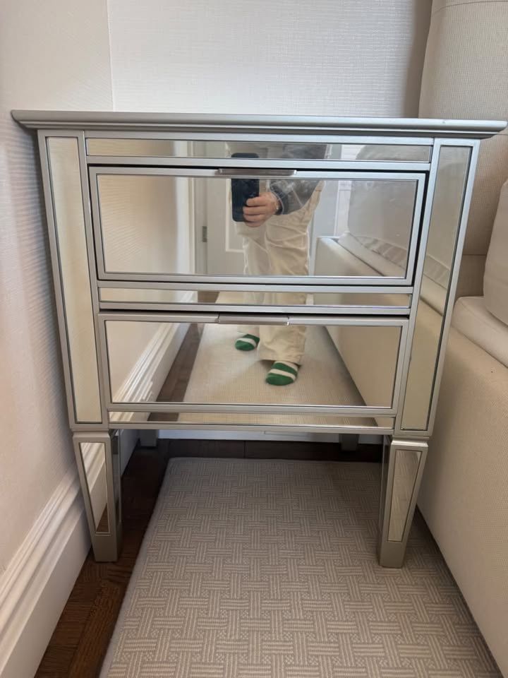 Pottery Barn Mirrored Nightstand 