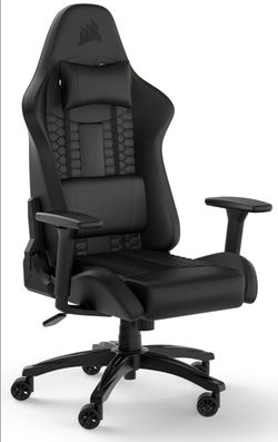 Corsair TC100 Relaxed Gaming Chair - Leatherette - Racing-Inspired Design - Lumbar Pillow - Detachable Memory Foam Neck Pillow - Adjustable Seat Heigh