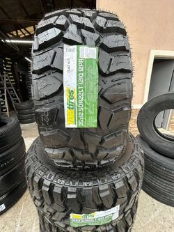 Set of four (4) 35125022 TBB M/T tires with free installation 35-1250-22