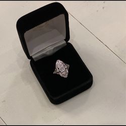 Edwardian Cocktail Art Deco Ring Size 10