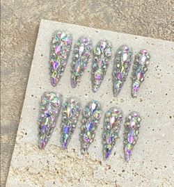 Handmade Crystal Rhinestone Press-On Nails