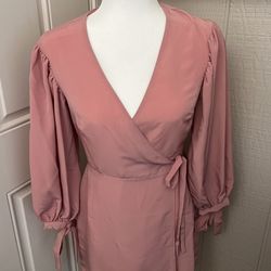 Top Shop Pale Pink Bell Sleeve Cross Body Tie