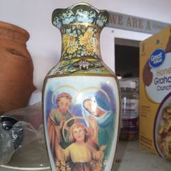 Hand-painted Holy Trinity  Mosaic Vase