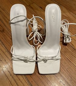 Women Square Toe Open Toe Heels