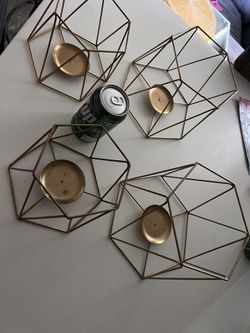 2 (2 Pack) Geometric Metal Candle Holders