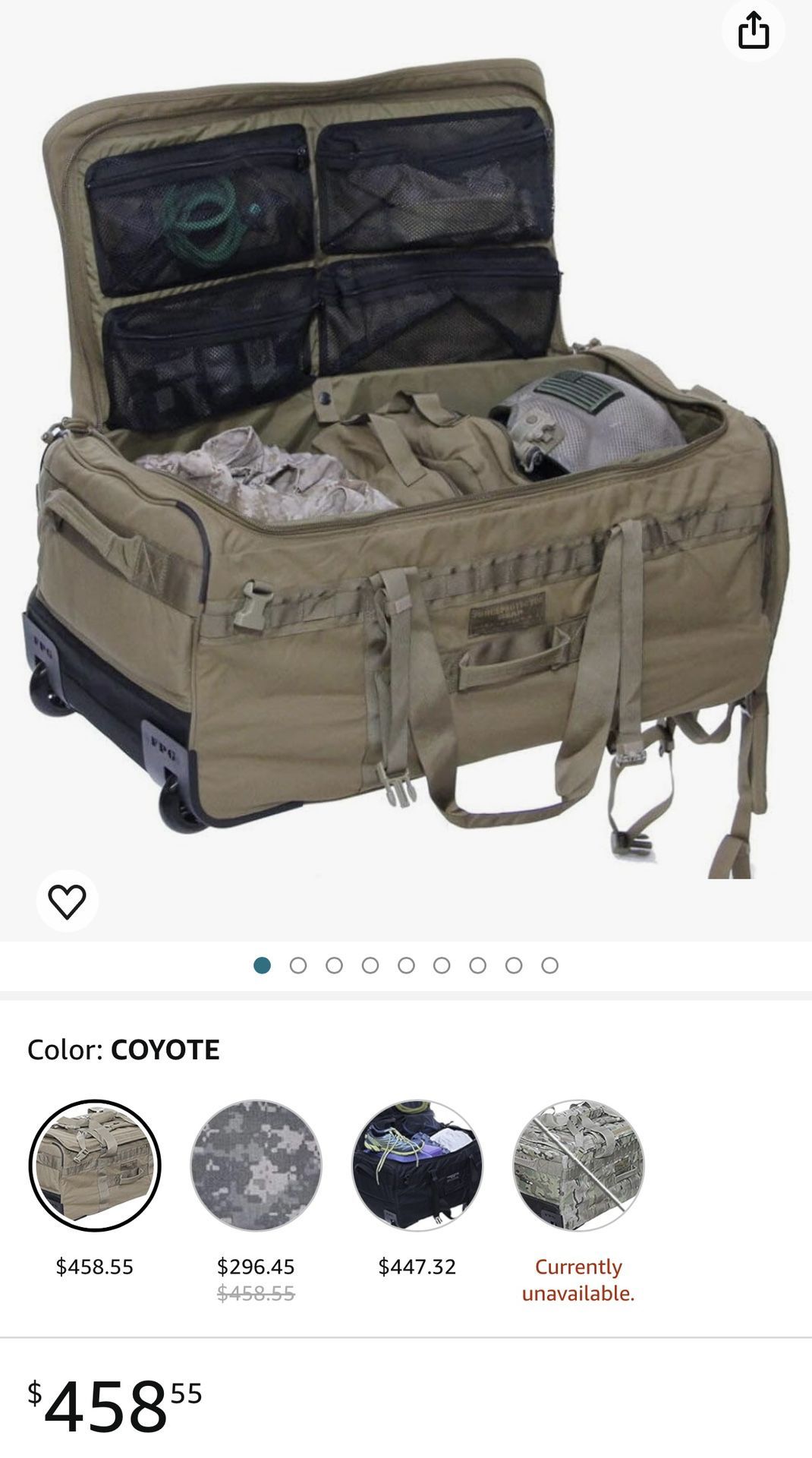 Military Deployment Bag (Rolling) Used