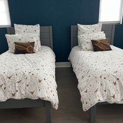 Crate & Barrel Twin Beds And Dresser 