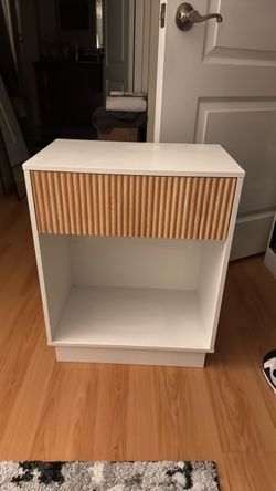 White and wood modern nightstand