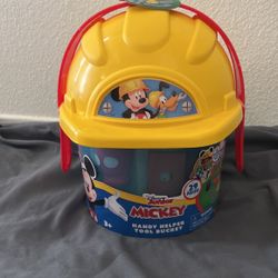 Disney Mickey Mouse Tool Bucket With Wearable Hard Hat