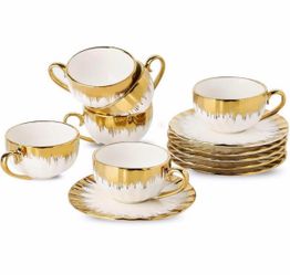 Espresso cups and saucer, 2.5 oz brand new set of 4