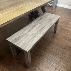 Grey Wooden Bench