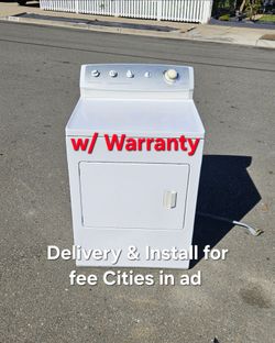 Clean Simple Frigidaire Electric 220v Dryer Delivery and install for fee Cities in ad with warranty