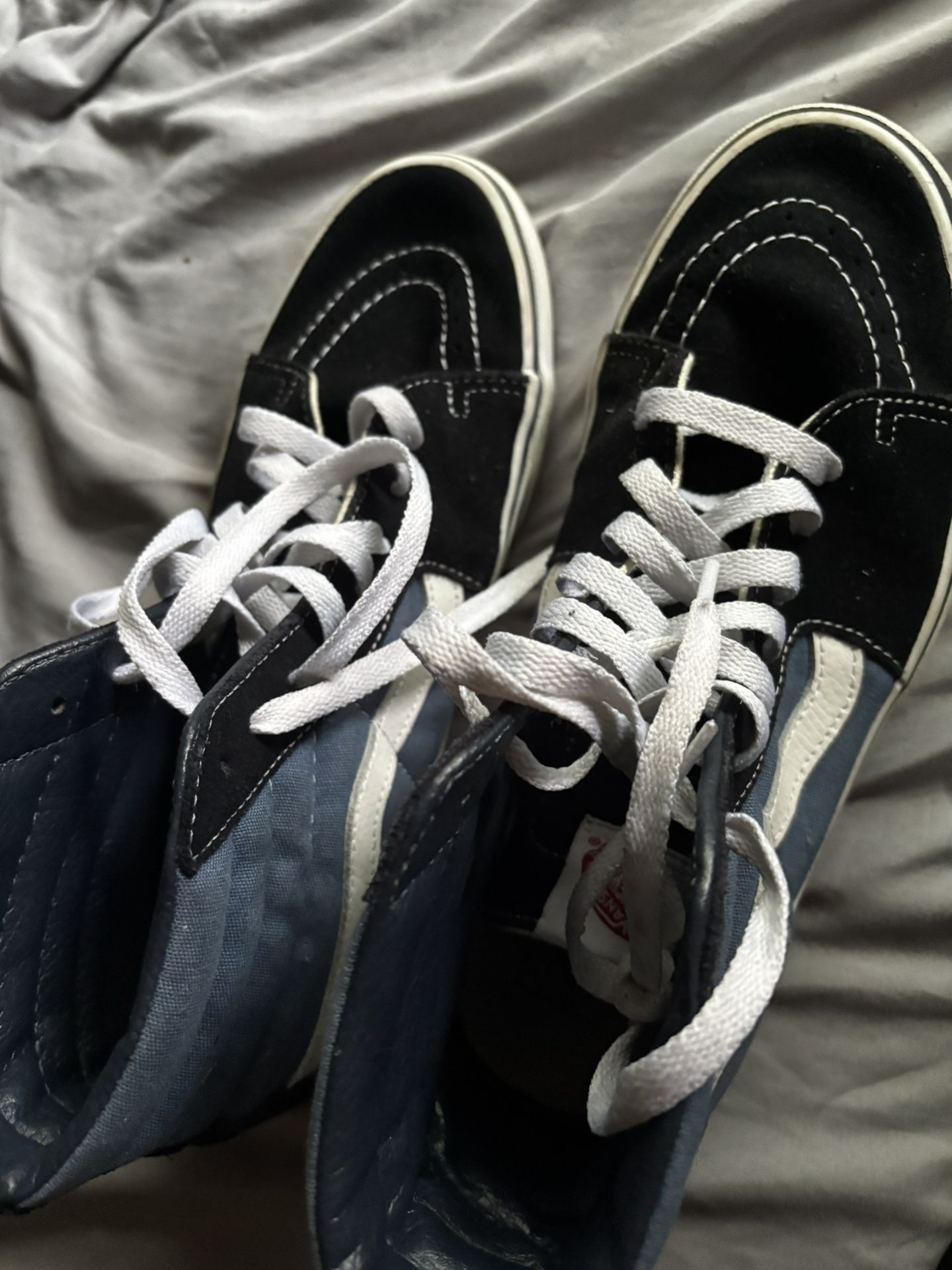 size 9 blue and black vans