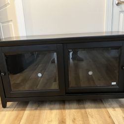 Wooden TV Cabinet/ Stand With Tempered Glass Door 