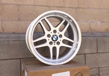 18” BMW M Parallel Style Silver Staggered Wheels 5x120 Fits E46 E60 F30