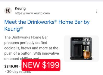 ✨️ Keurig Drinkworks Home Bar Drinkmaker Black Pod Based Cocktail maker Single #whsk4