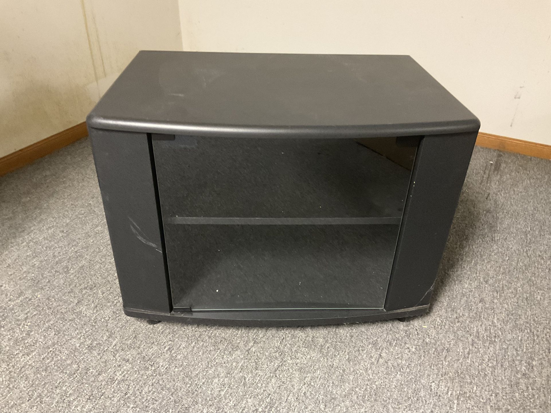 black entertainment console / tv stand