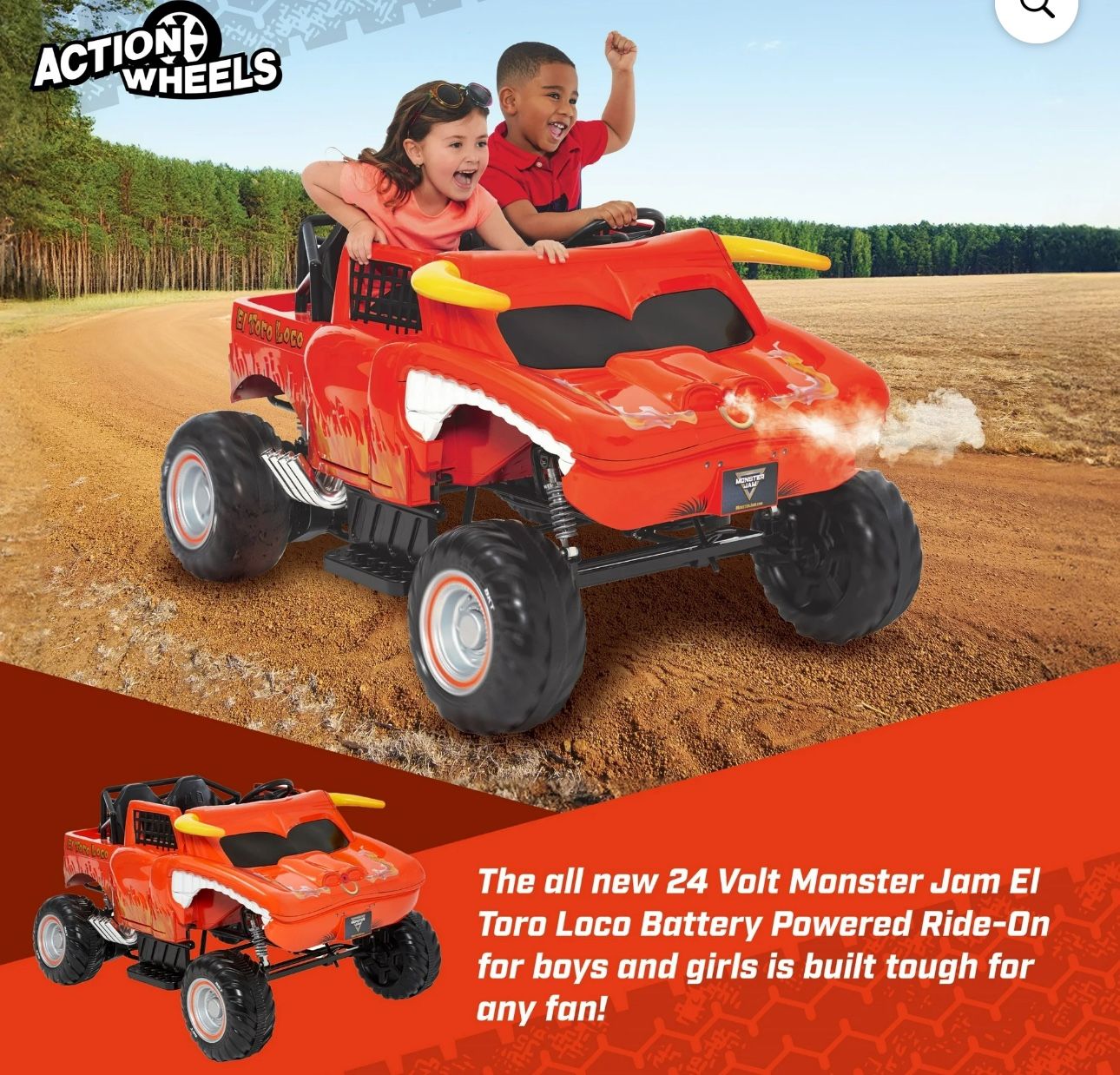 Monster truck battery powered ride on sale