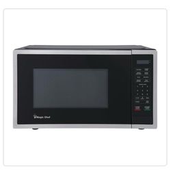 Magic Chef 18.6 in W, 0.9 cu. ft. Countertop Microwave, in Stainless Steel with 900-Watt Cooking Power