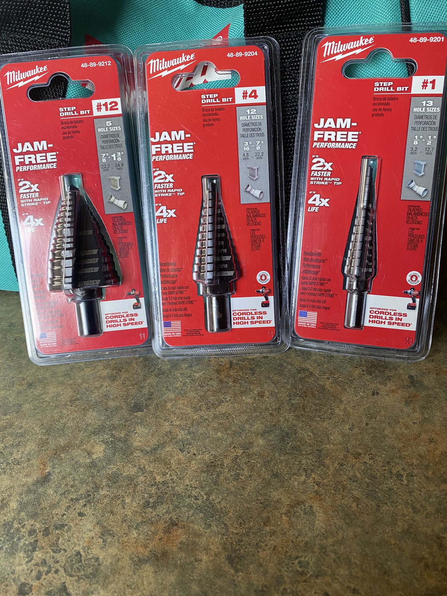 MILWAUKEE  STEP DRILL BITS #12 #4 And #1  ((( Read Description Below Please ))