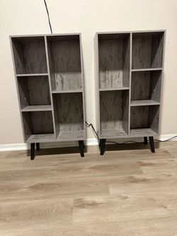 Gray 5-Shelf Bookshelf