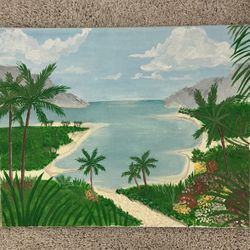 Serene Tropical Beach Canvas Art