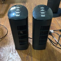 Used 2 Cascade Personal Fan Ultra-Quiet/ Oscillation/15-Hour-Timer/3-Speeds