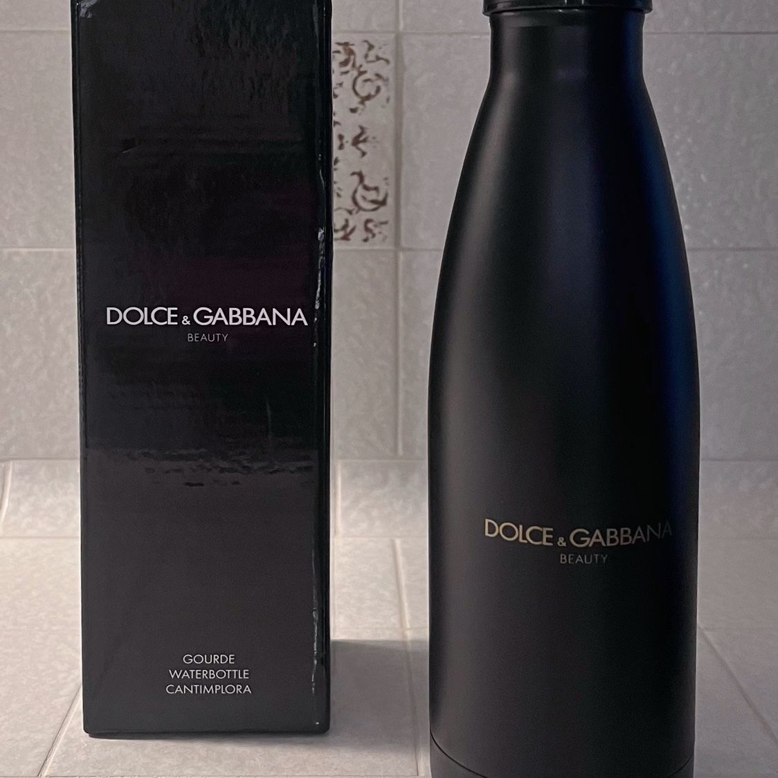 Dolce & Gabbana 16.9 oz Solid Black Stainless Steel Water Bottle