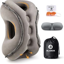  BLABOK Inflatable Travel Pillow,Multifunction Travel Neck Pillow for Airplane to Avoid Neck and Shoulder Pain,Support Head,Neck,UseReg. Retail $35.99
