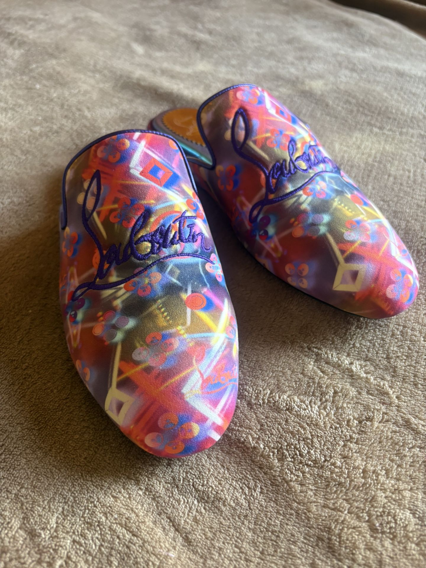 Christian Louboutin (Red Bottoms) Disco Navy Mule Slippers