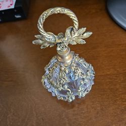Antique Perfume Bottle Gold Tone