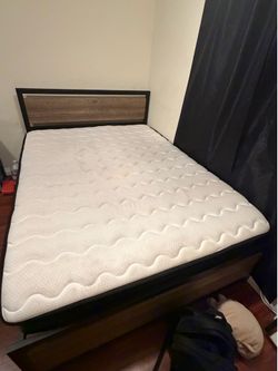 Queen bed and frame