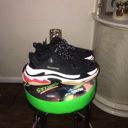 Red and black designer outlet shoes