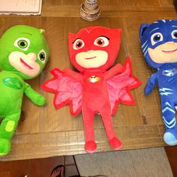PJ Masks Big Plush Toys.  New.   Catboy,Owlette And Gecko