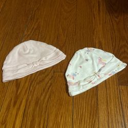 Pink and white baby hats #babyaccessories