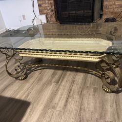Glass top coffee table