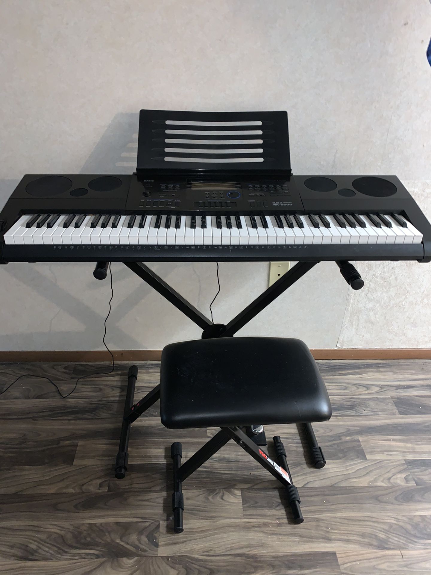 Piano and Stand + Chair + Sustain Pedal (Casio WK-6600)