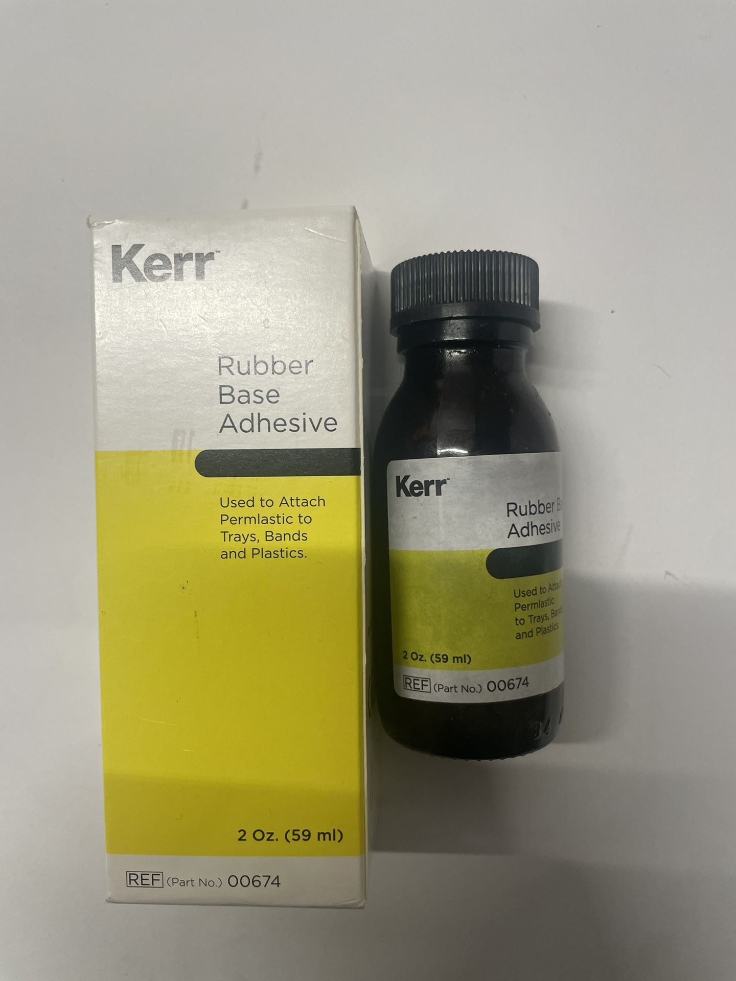 Kerr Permaplastic Rubber Base Adhesive 2oz Bottle Dental 