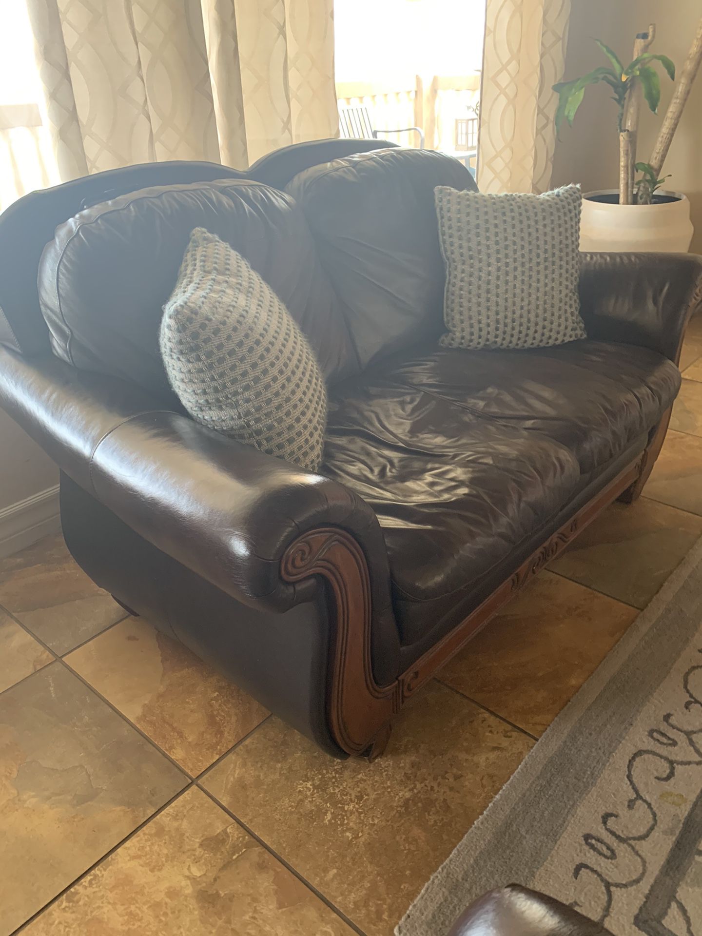 Leather sofa and loveseat , very good condition