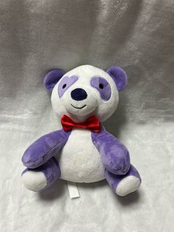 Hallmark white purple red bow stuffed animal plush panda bear