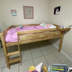 Twin size loft bed - wood