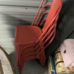 Set Of Red Chairs 